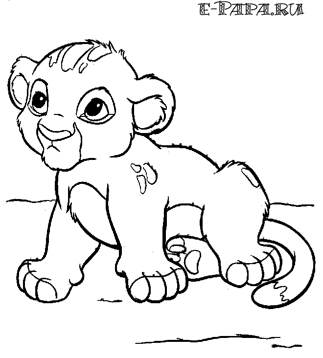 Ausmalbilder für Kinder Simba