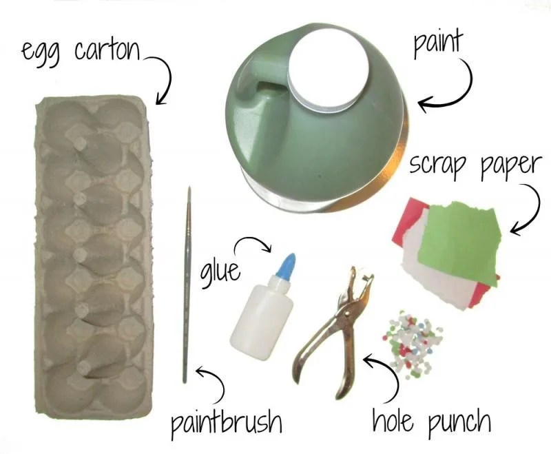 Egg Carton Christmas Tree Craft for Kids.