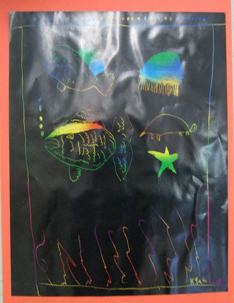 Crayon Etching (Scratch Art) Drawing Lessons for Kids KinderArt