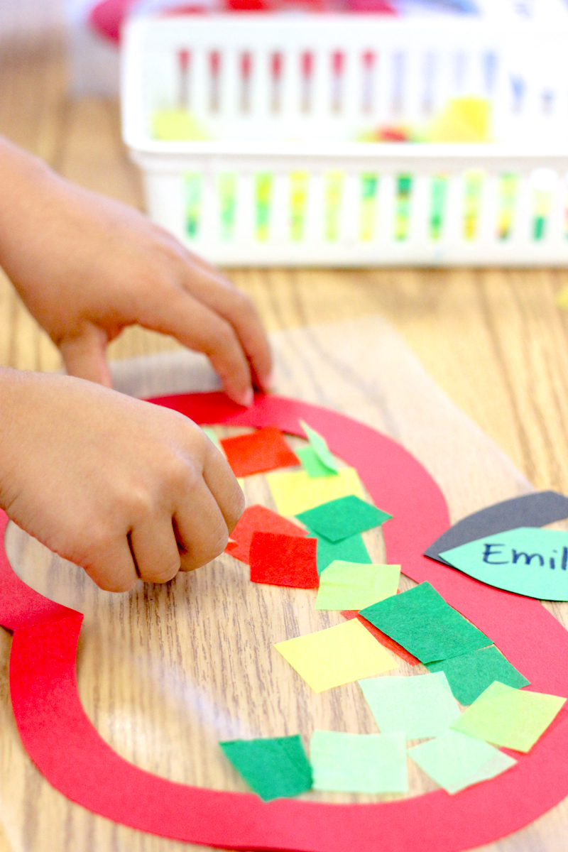 Stained Glass Apple Craft + Free Template