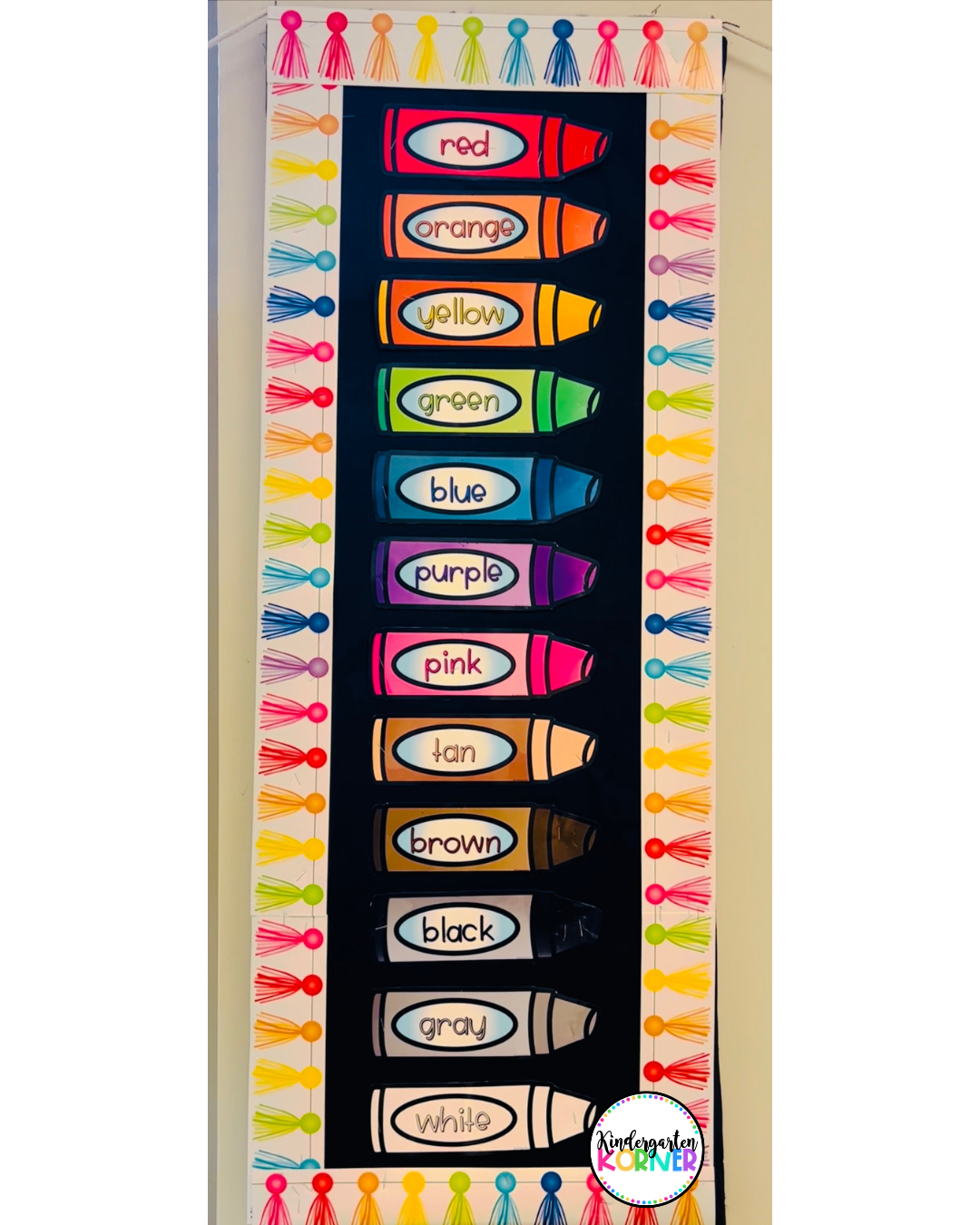 How to Create a Color Words Bulletin Board Kindergarten Korner A