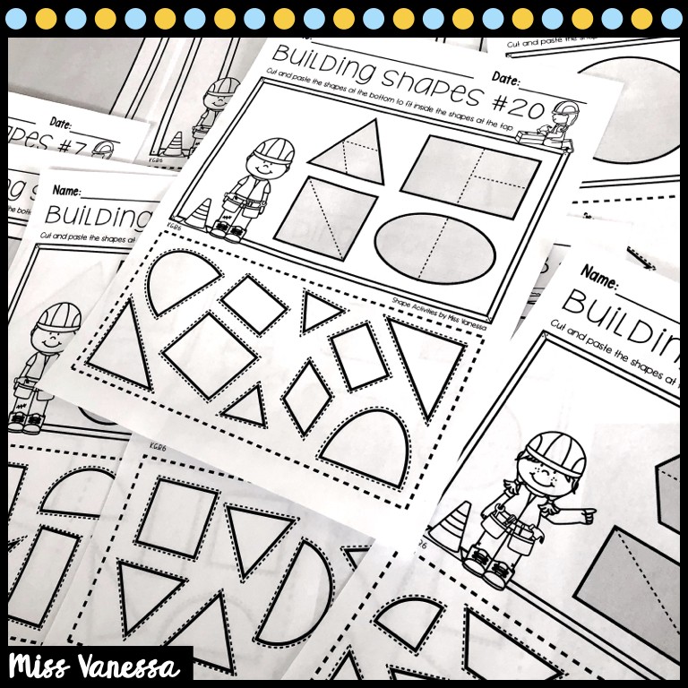 Composing 2D Shapes With Shapes Worksheets (Instant Download