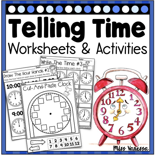 Telling Time By The Hour Worksheets And Activities (Instant Download
