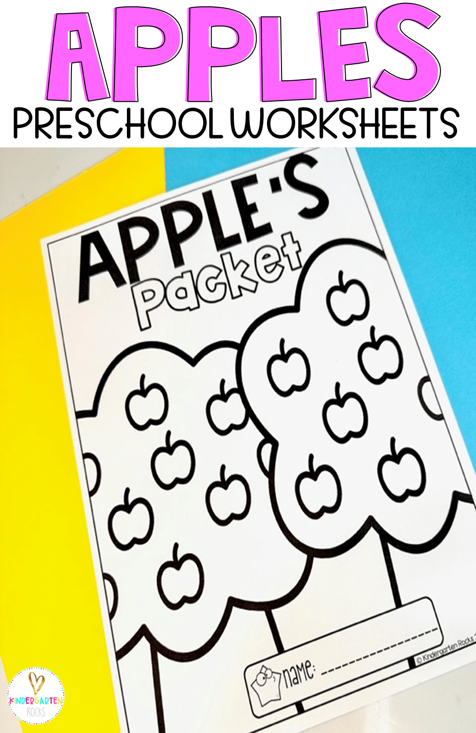 Apple Worksheets for Preschool - Kindergarten Rocks Resources