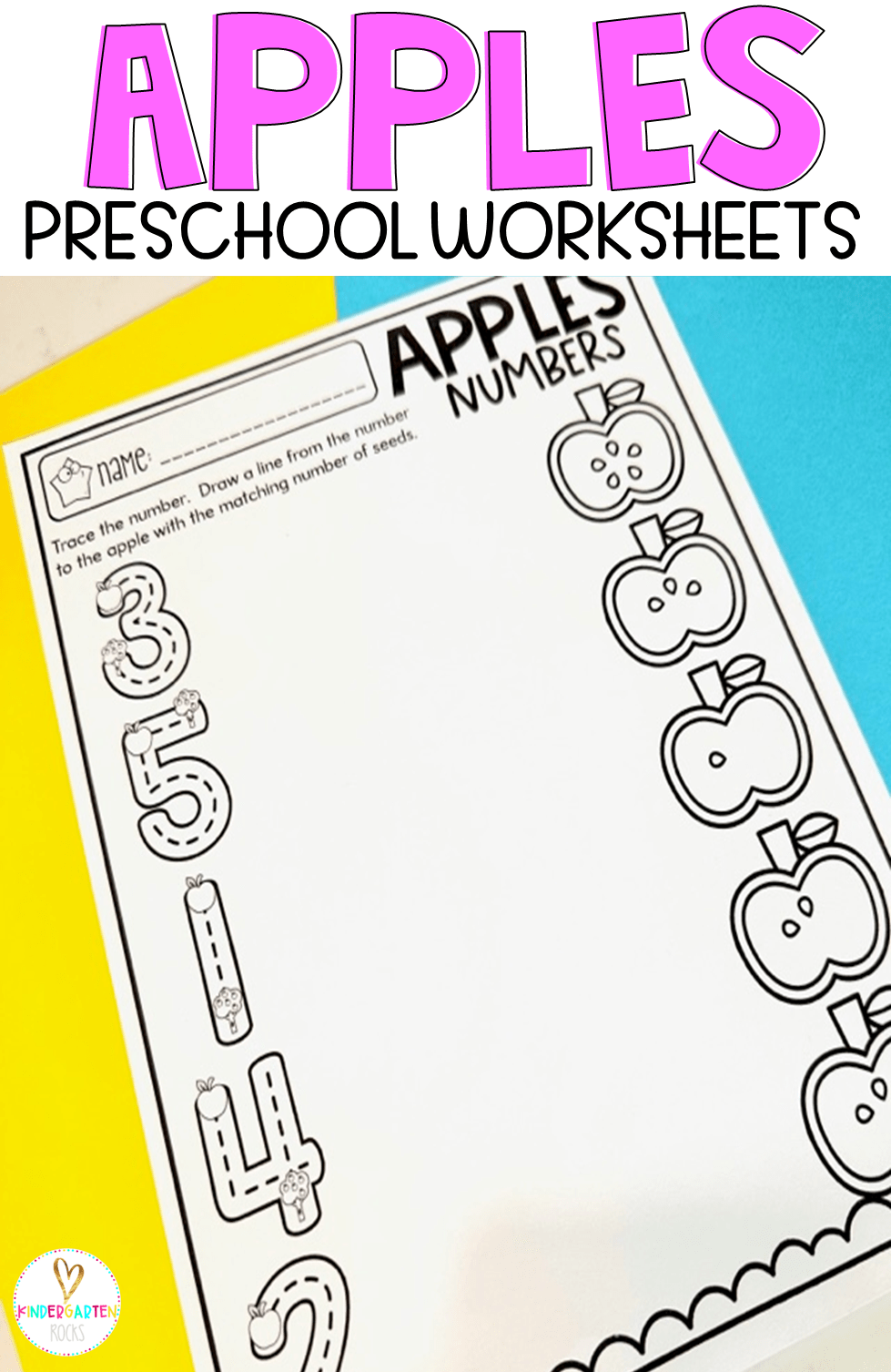 Apple Worksheets for Preschool - Kindergarten Rocks Resources