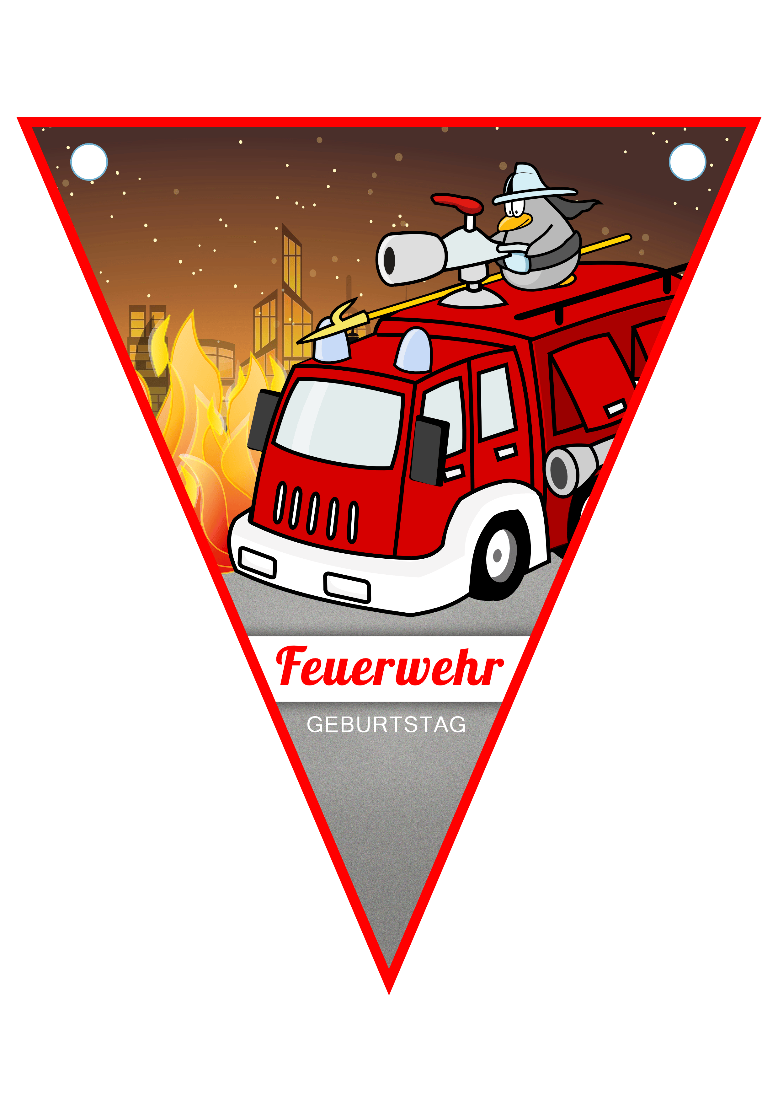 Kindergeburtstag Feuerwehr Schablonen von Einladungen und Deko
