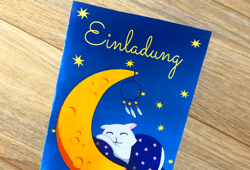 Einladung Katze für Geburtstagsparty kostenlos ausdrucken