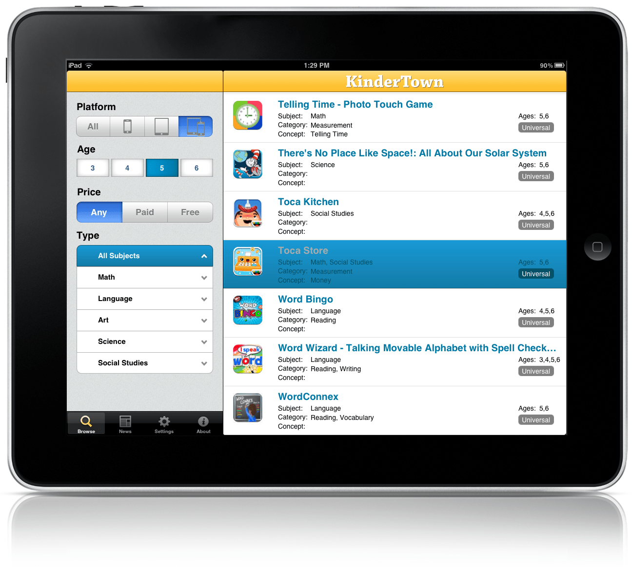 ipad_browse KinderTown