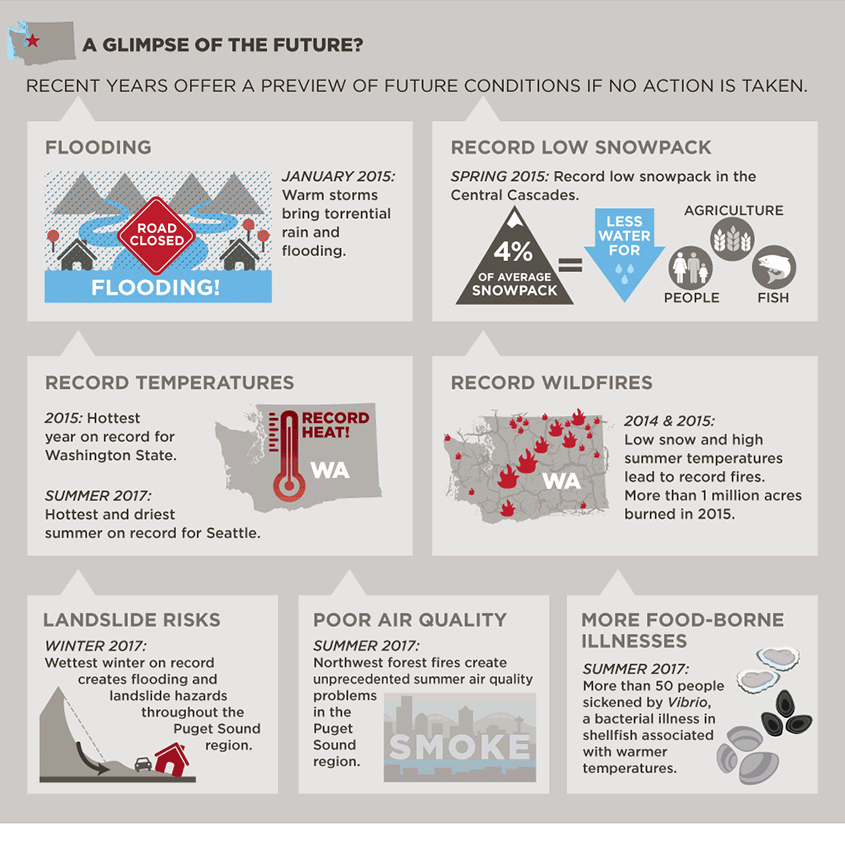 Climate change infographic King County