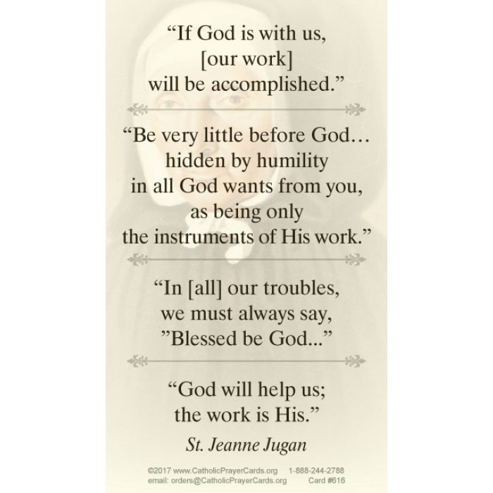 Prayer Cards, Holy Cards St. Jeanne Jugan Prayer Card