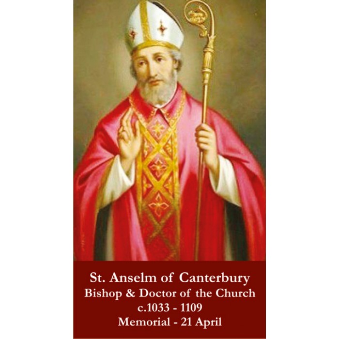 Prayer Cards & Tokens St. Anselm Prayer Card (50
