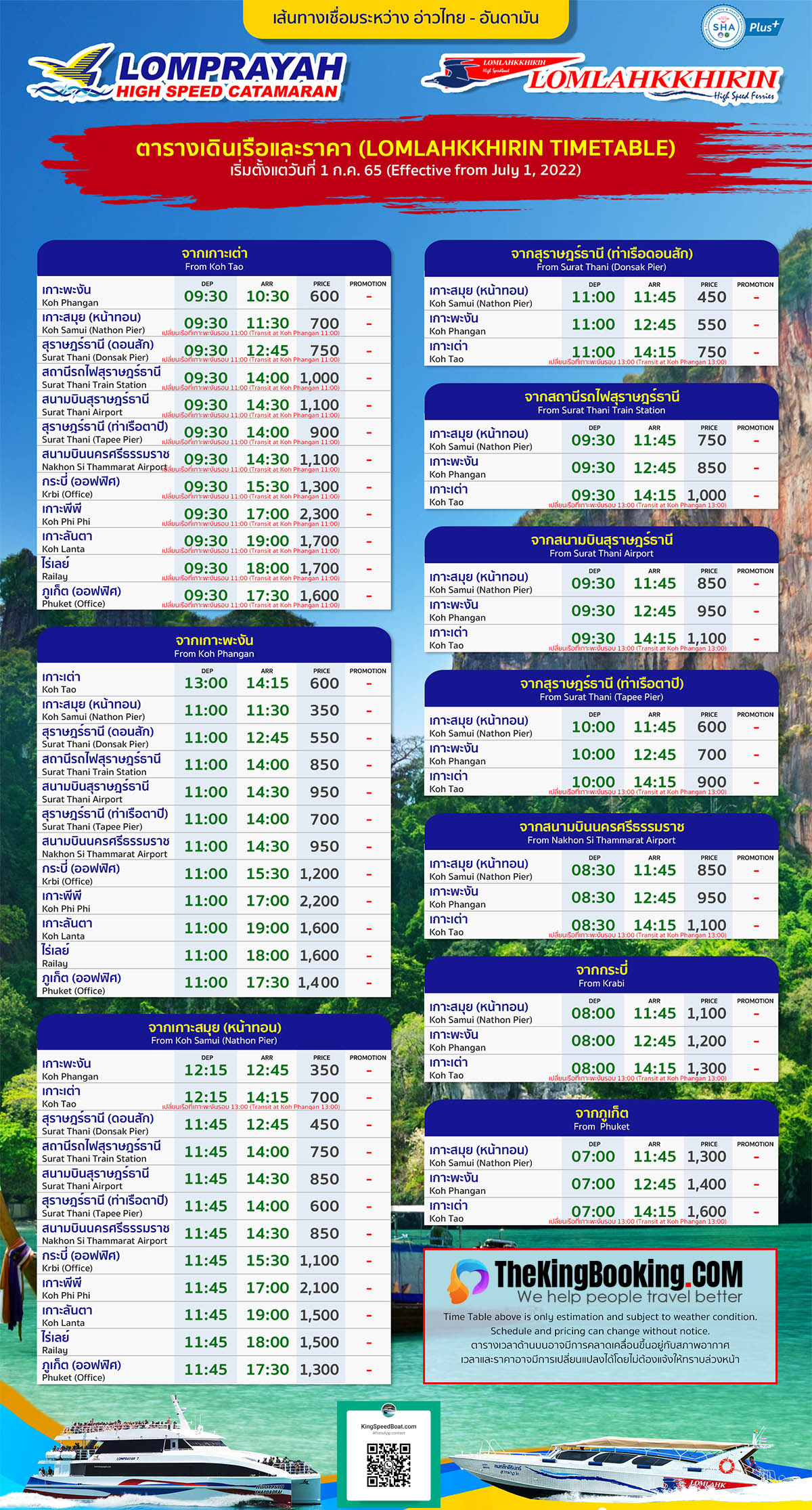 Rassada Pier Ferry Phuket to Phi Phi Krabi Ao Nang Koh Lanta Lipe Schedule Ferry & SpeedBoat