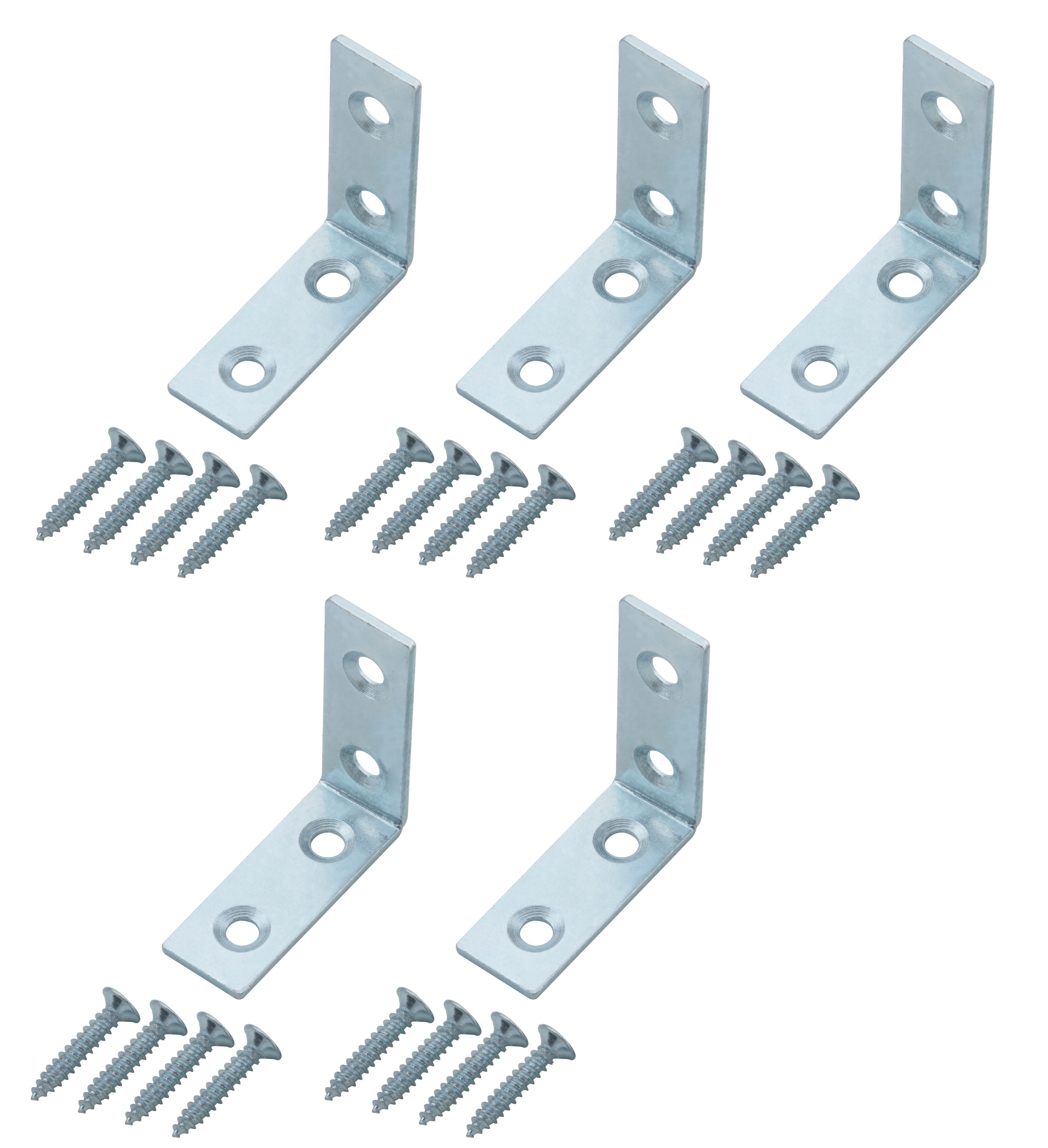 B&Q Silver Zinc effect Mild steel Corner brace bracket Departments