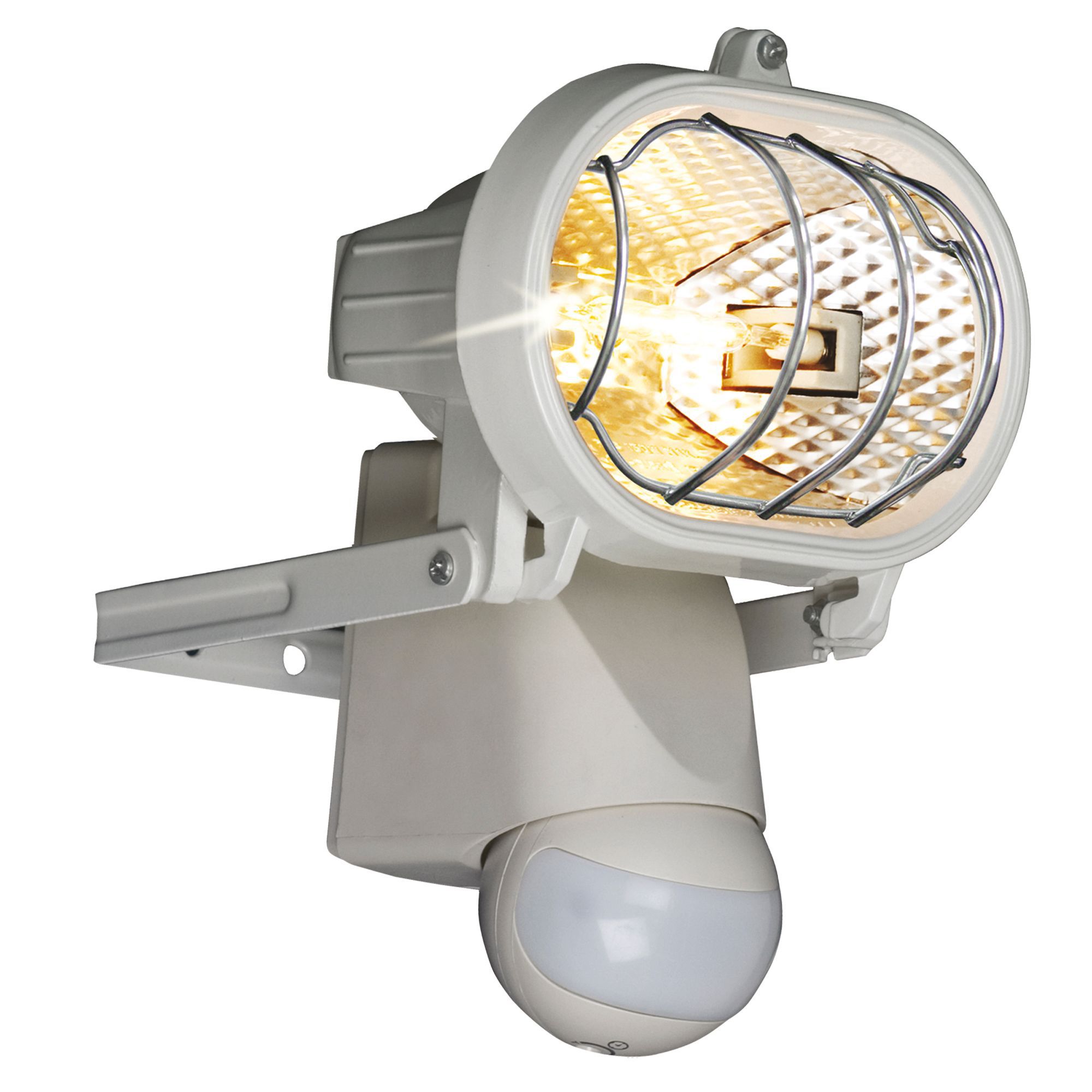 B&Q Polaris White 150W Mains Powered External Pir Security Flood Light