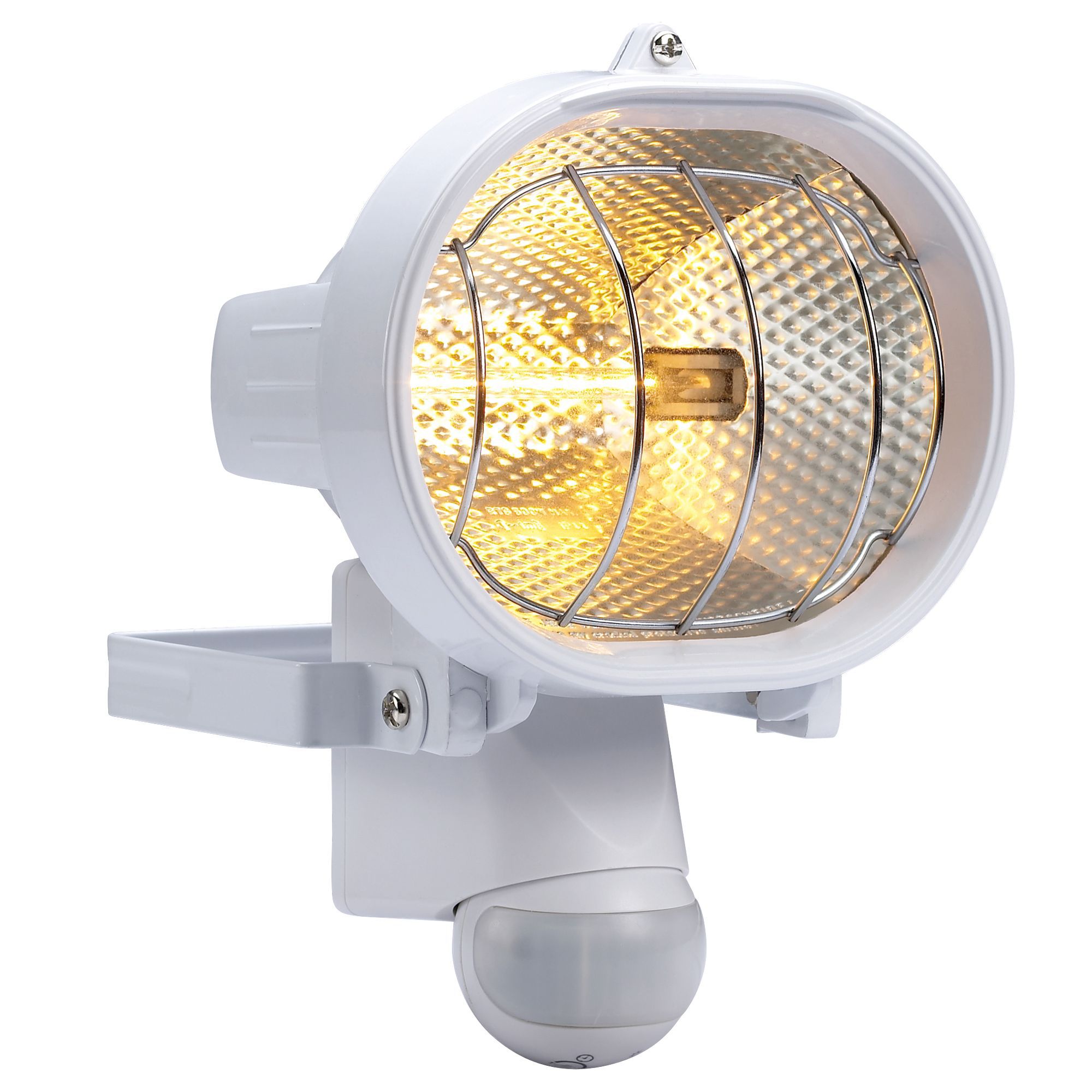 B&Q Polaris White 230W Mains powered External PIR security flood light