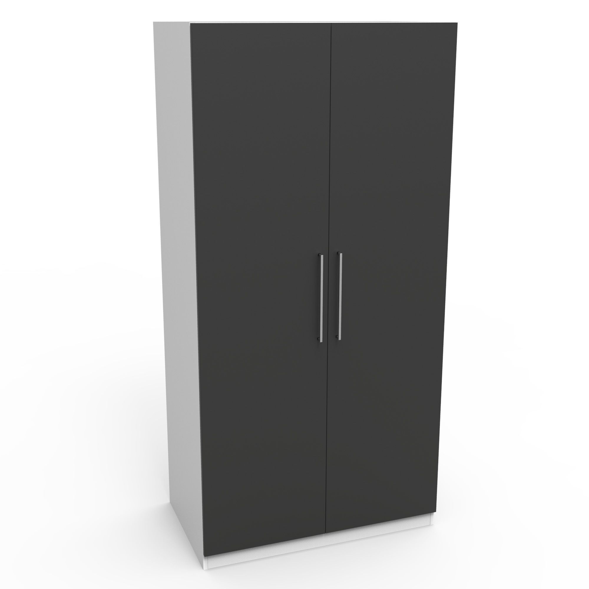 Darwin Anthracite & white 2 door Wardrobe (H)2004mm (W)1000mm