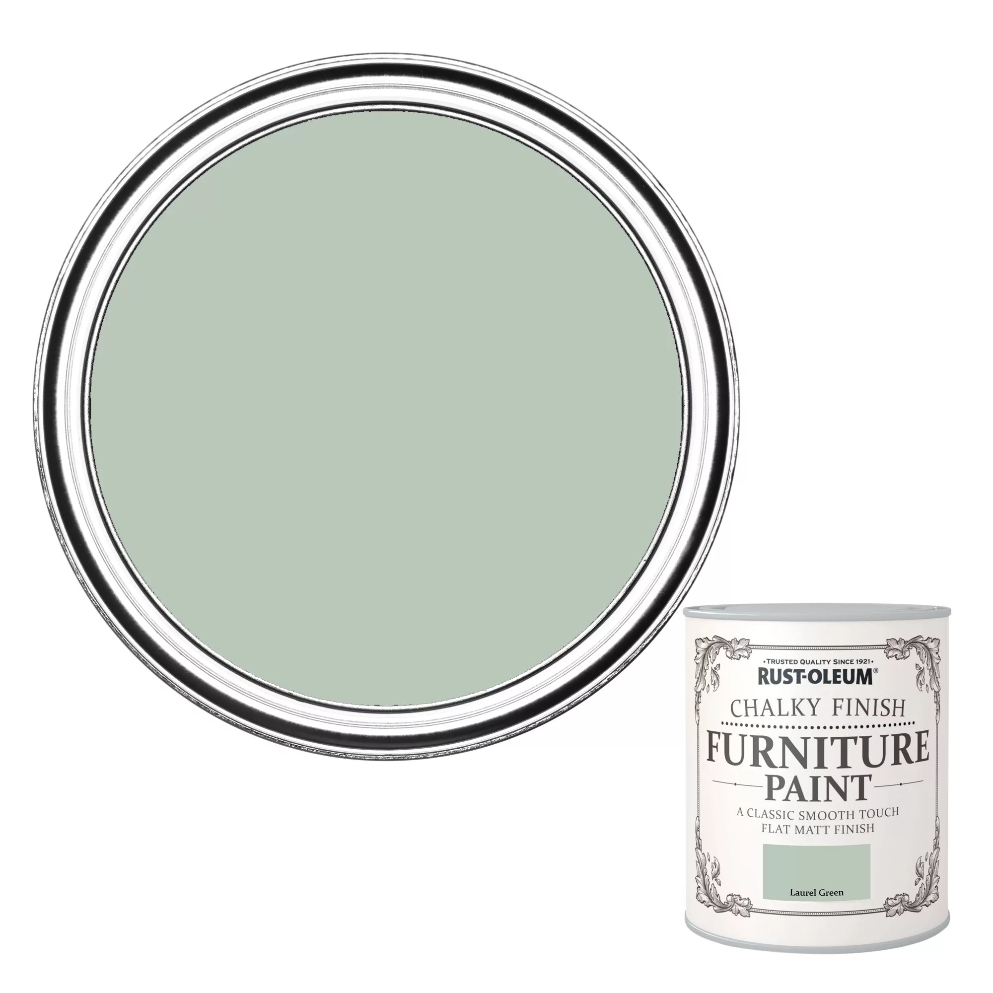RustOleum Laurel green Flat matt Furniture paint 125ml Departments
