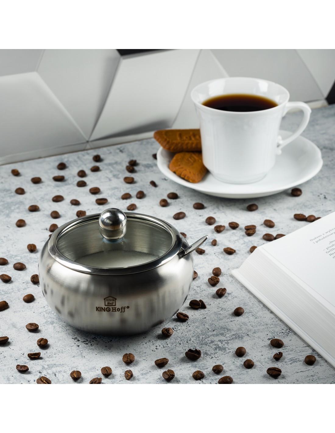 Sugar pot with spoon