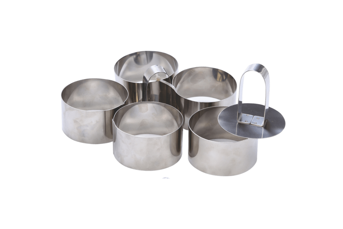 CAKE RINGS ROUND WITH PUSH STAINLESS STEEL King Metal Works