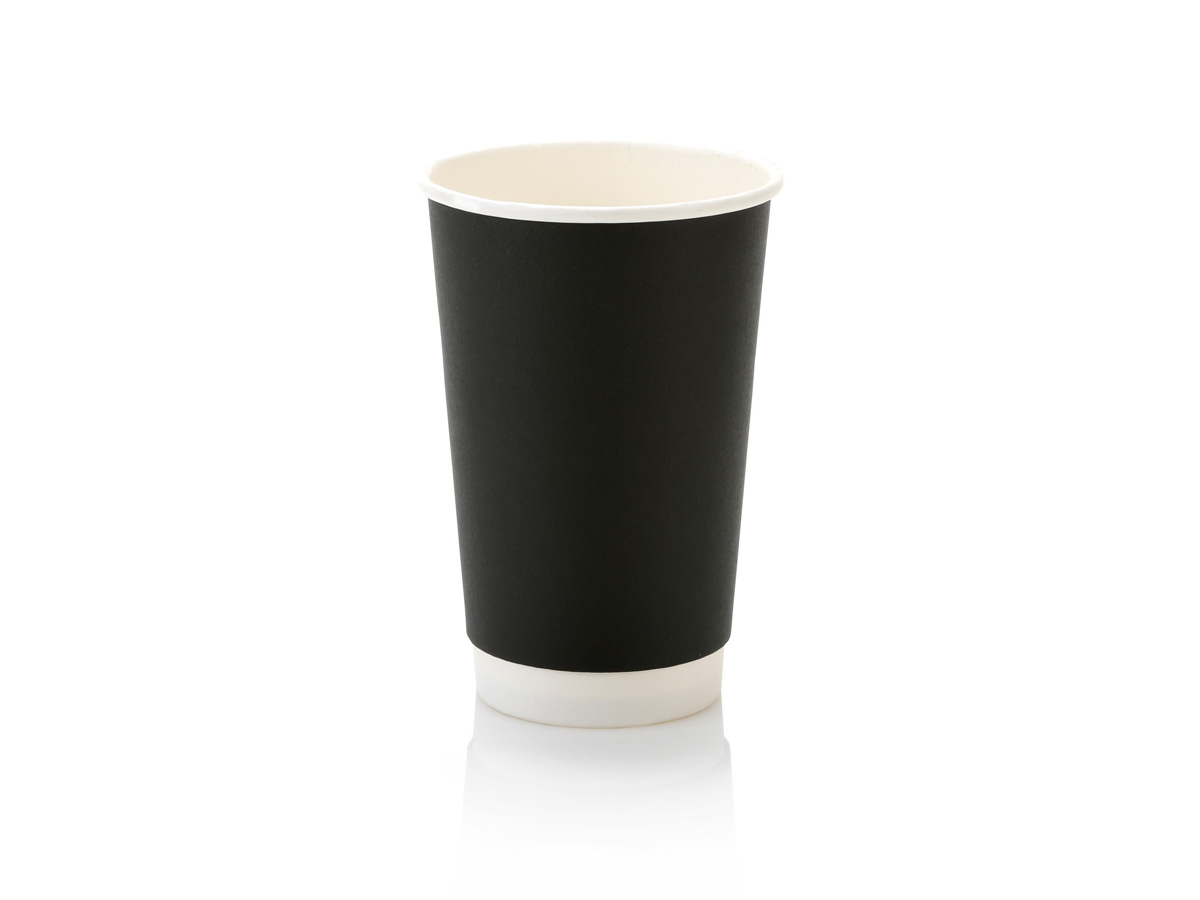 500ml Double Wall Coffee Cup Black (25) » King Pack