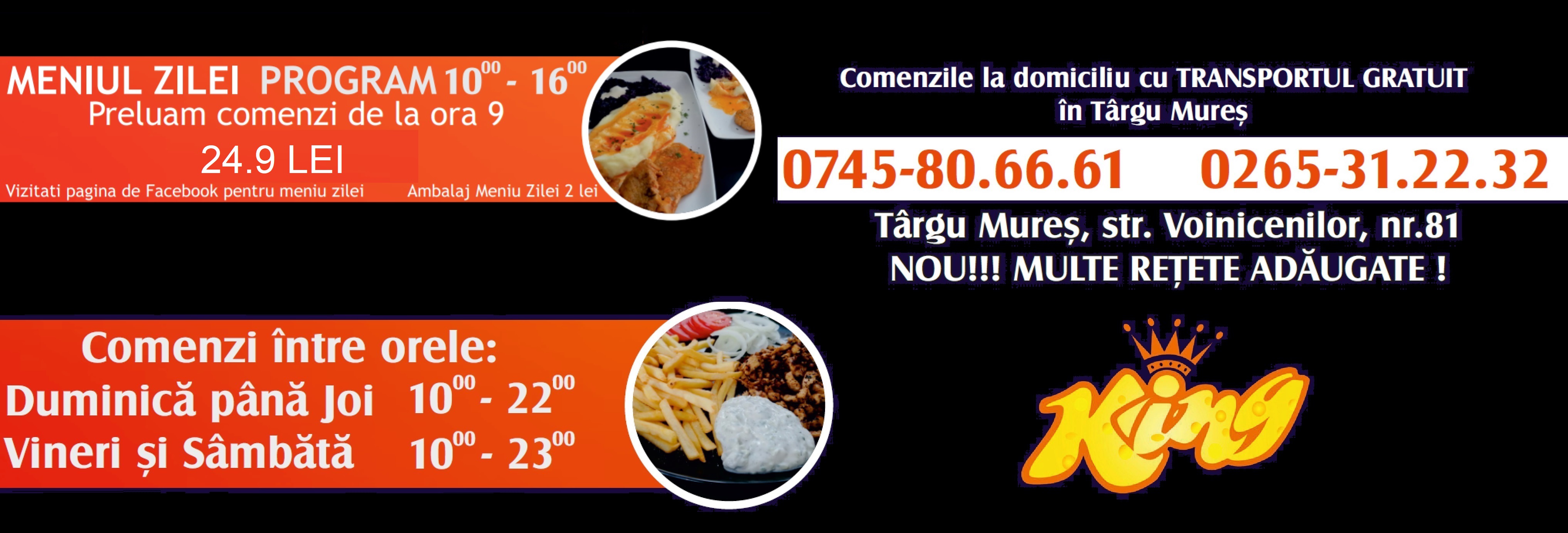 Pizzeria PizzaKing Targu Mures Mananca regeste in fiecare zi meniul zilei