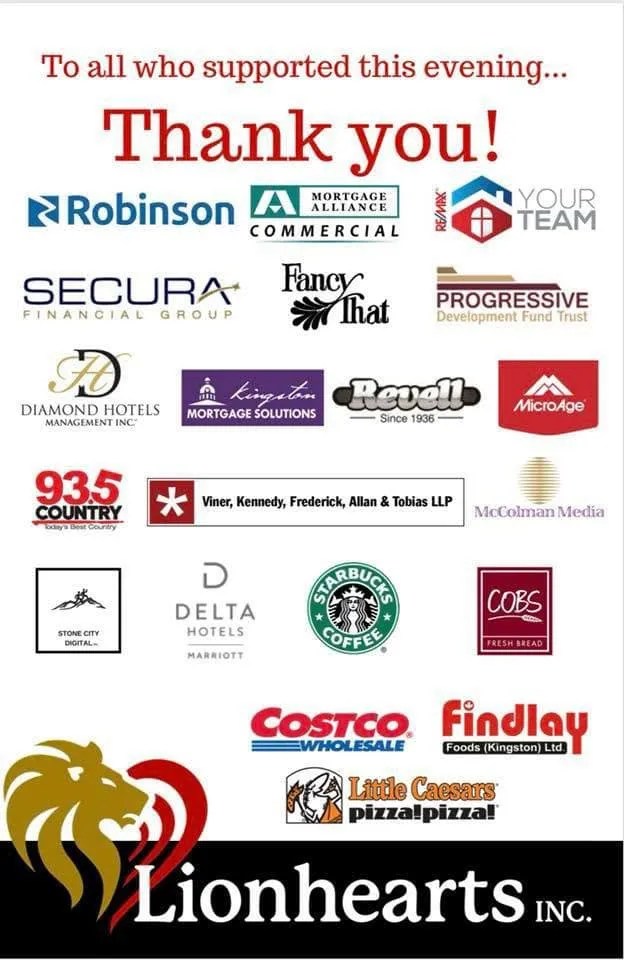Lionhearts Gala 2018 Kingston Mortgage Solutions