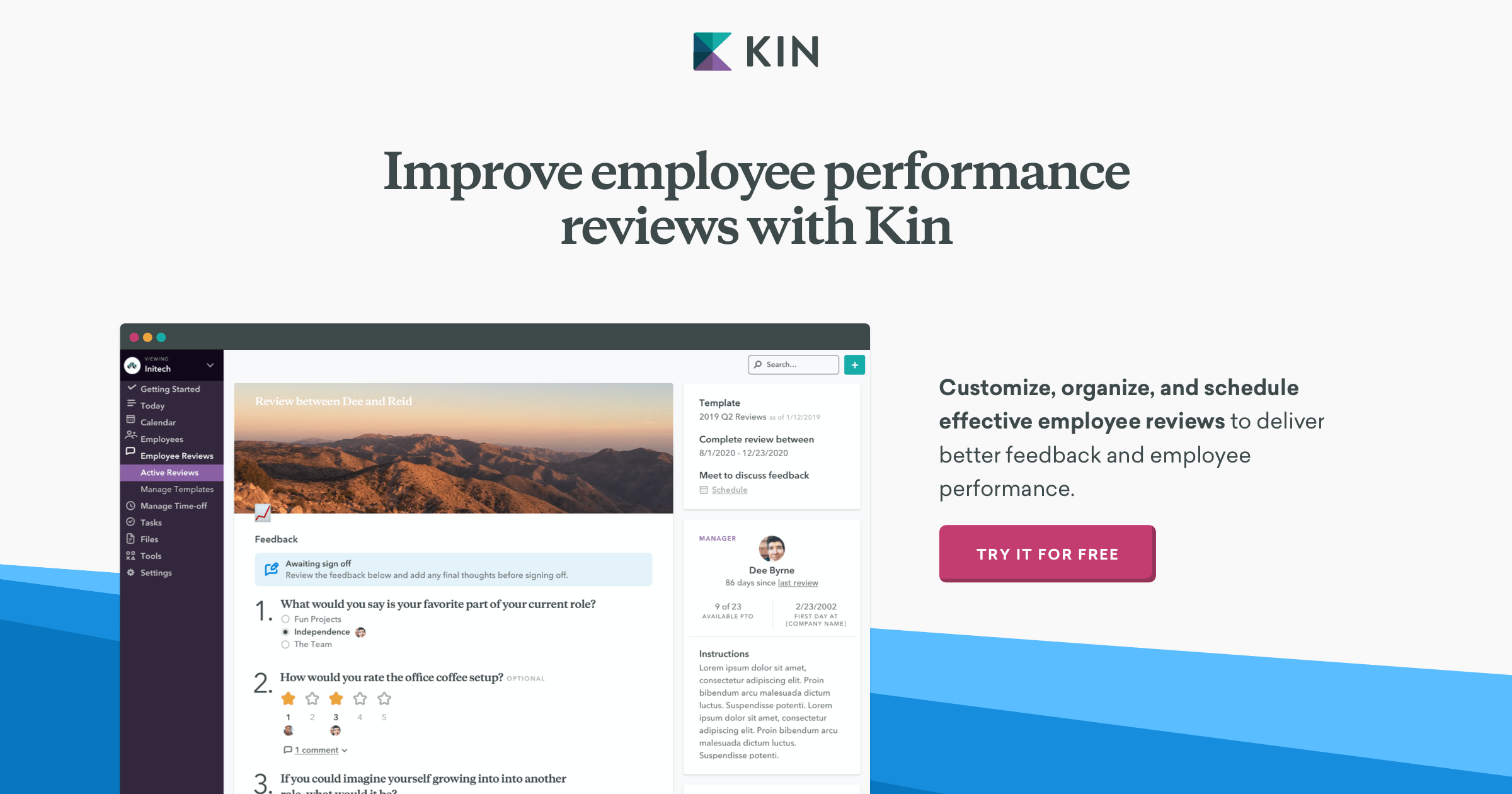 Employee Performance Management Kin HR Software for Small Business