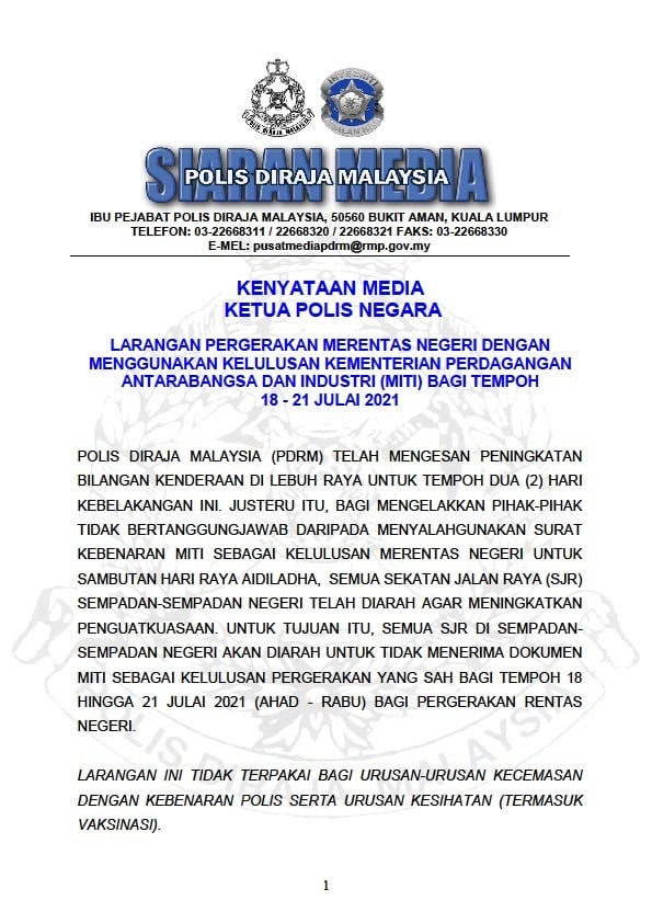 Tak Boleh Rentas Negeri Guna Surat MITI Untuk Pulang