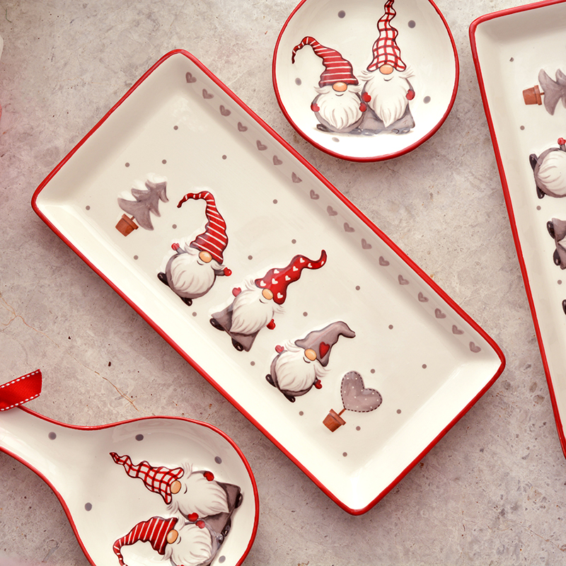 Decal Christmas Decorative Dining Plates Ceramic Hotel Dinnerware