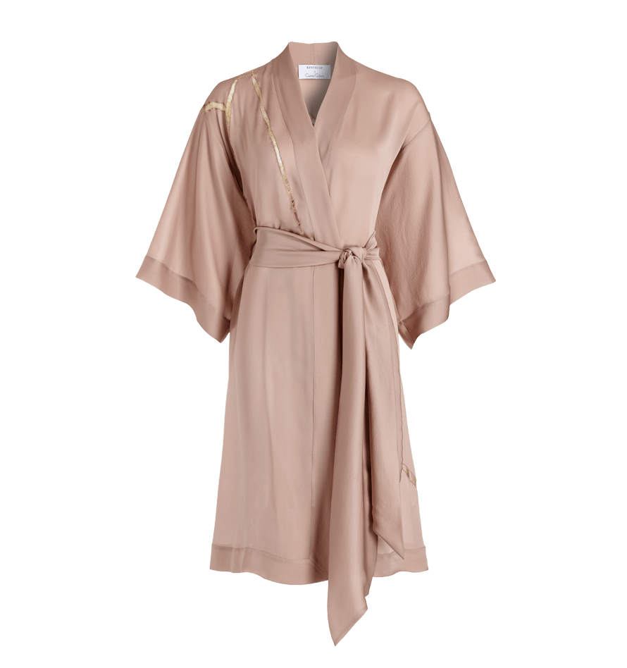 Silk Kimono with Lace Detailing Kintsugi