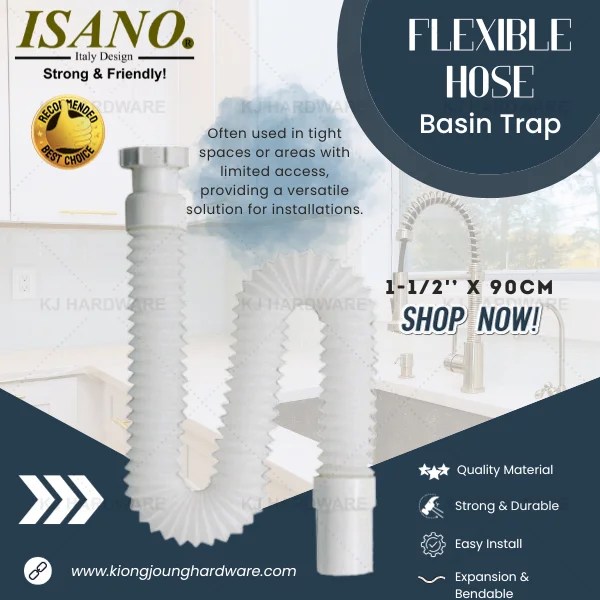 "ISANO" SINK TAP WASTE FLEX OUTLET HOSE PVC (11/4'' AND 11/2'')