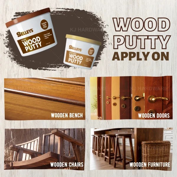 "SELLEYS" WOOD PUTTY (TEAK) 500GM补木膏