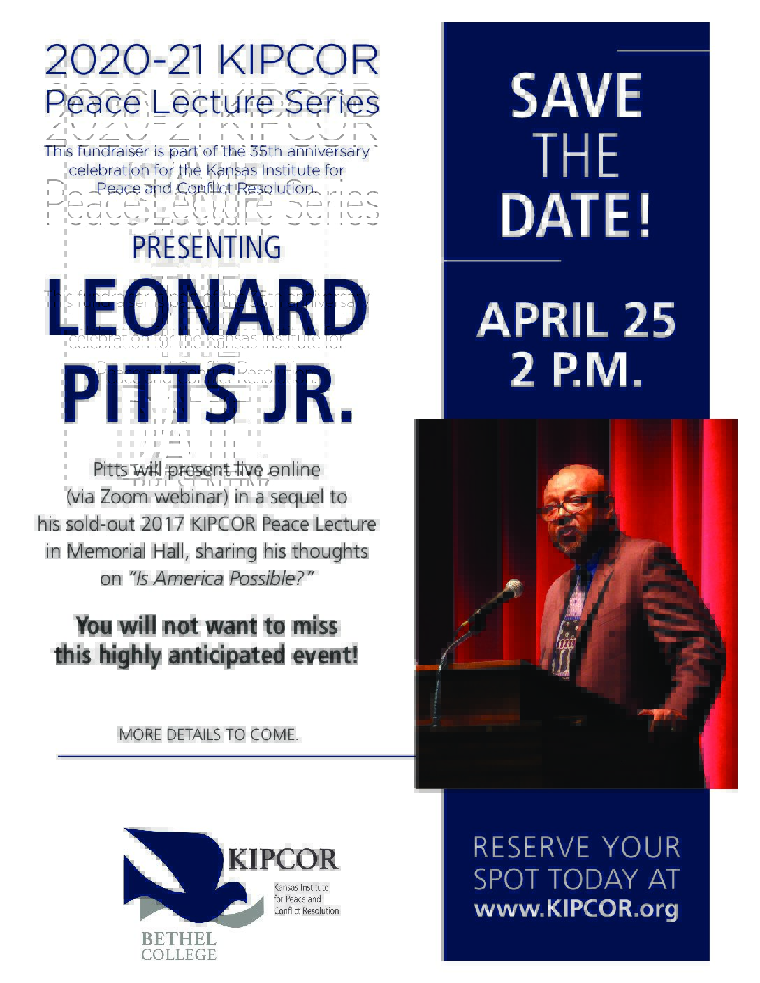 Click here for new information about Leonard Pitts Jr. Peace Lecture