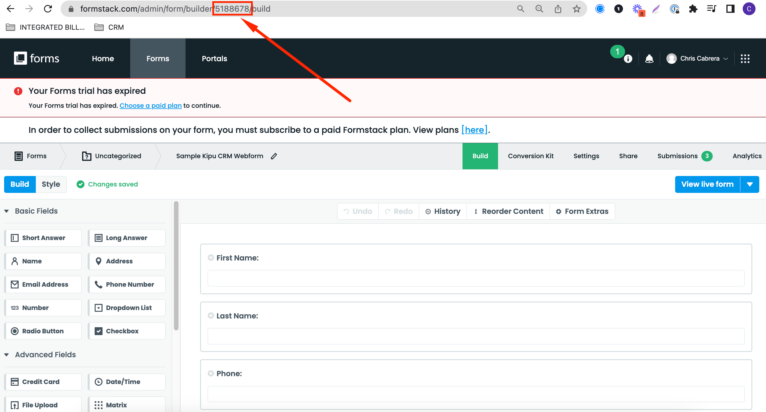 Formstack Integration Kipu CRM