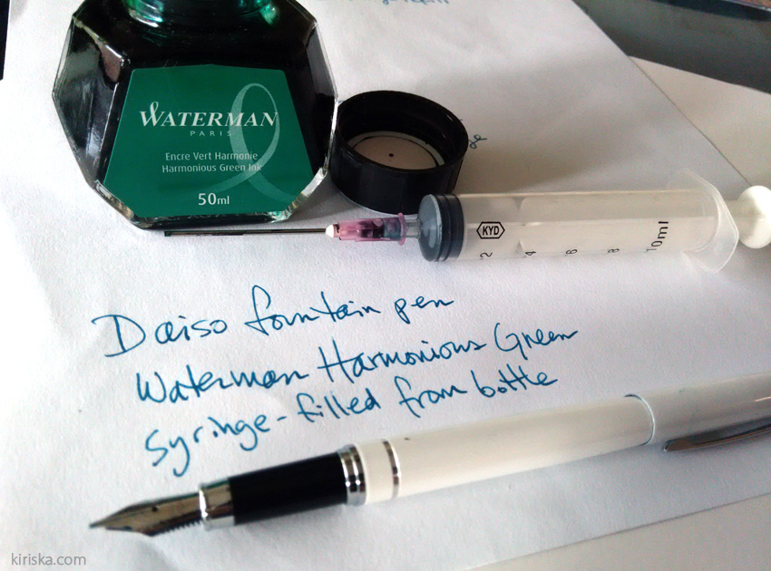 Refilling the Daiso fountain pen