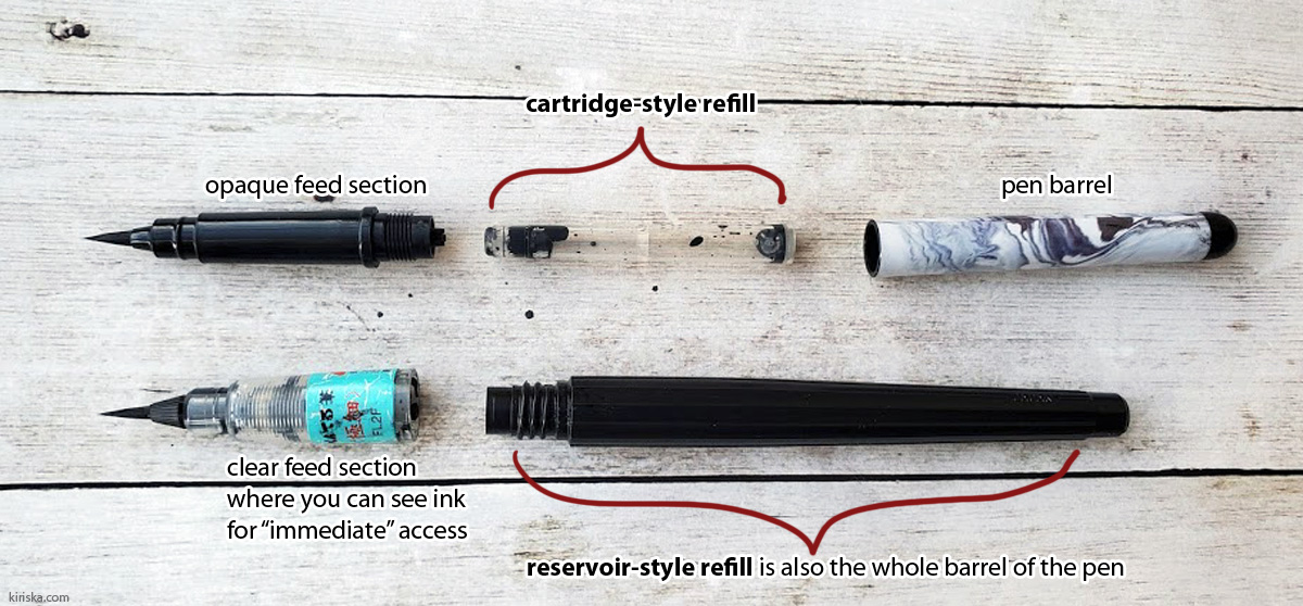 Pentel Brush Pen (Extra Fine) VS Pentel Pocket Brush KIRISKA