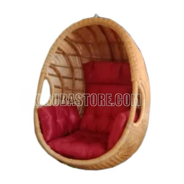Cane Craft Indoor Outdoor Swing Chair With Red Cushion » Kiruba Store