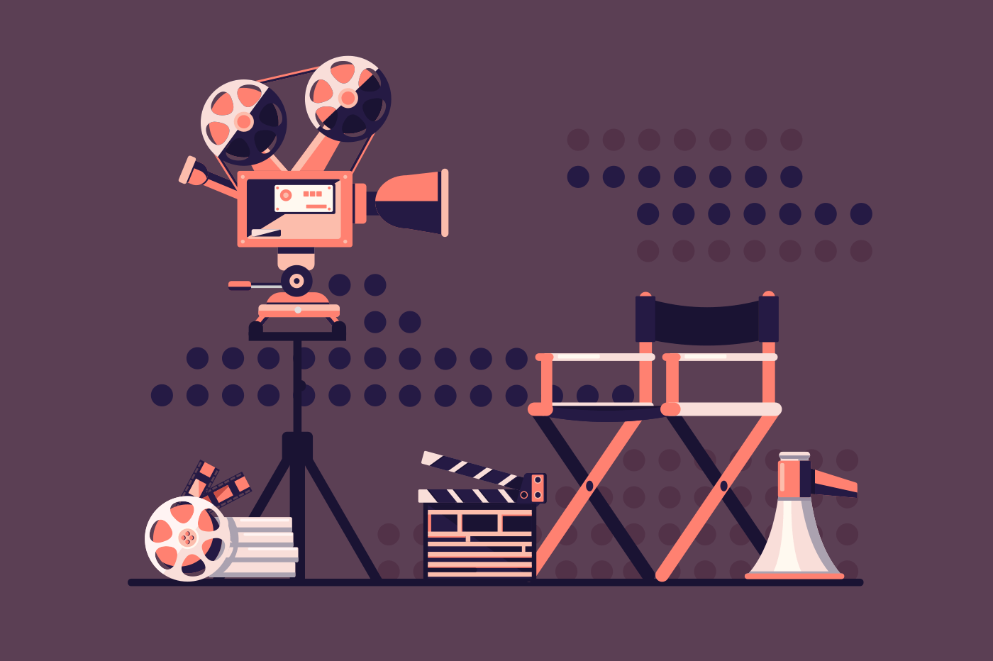 Film set cinema with equipment. Kit8