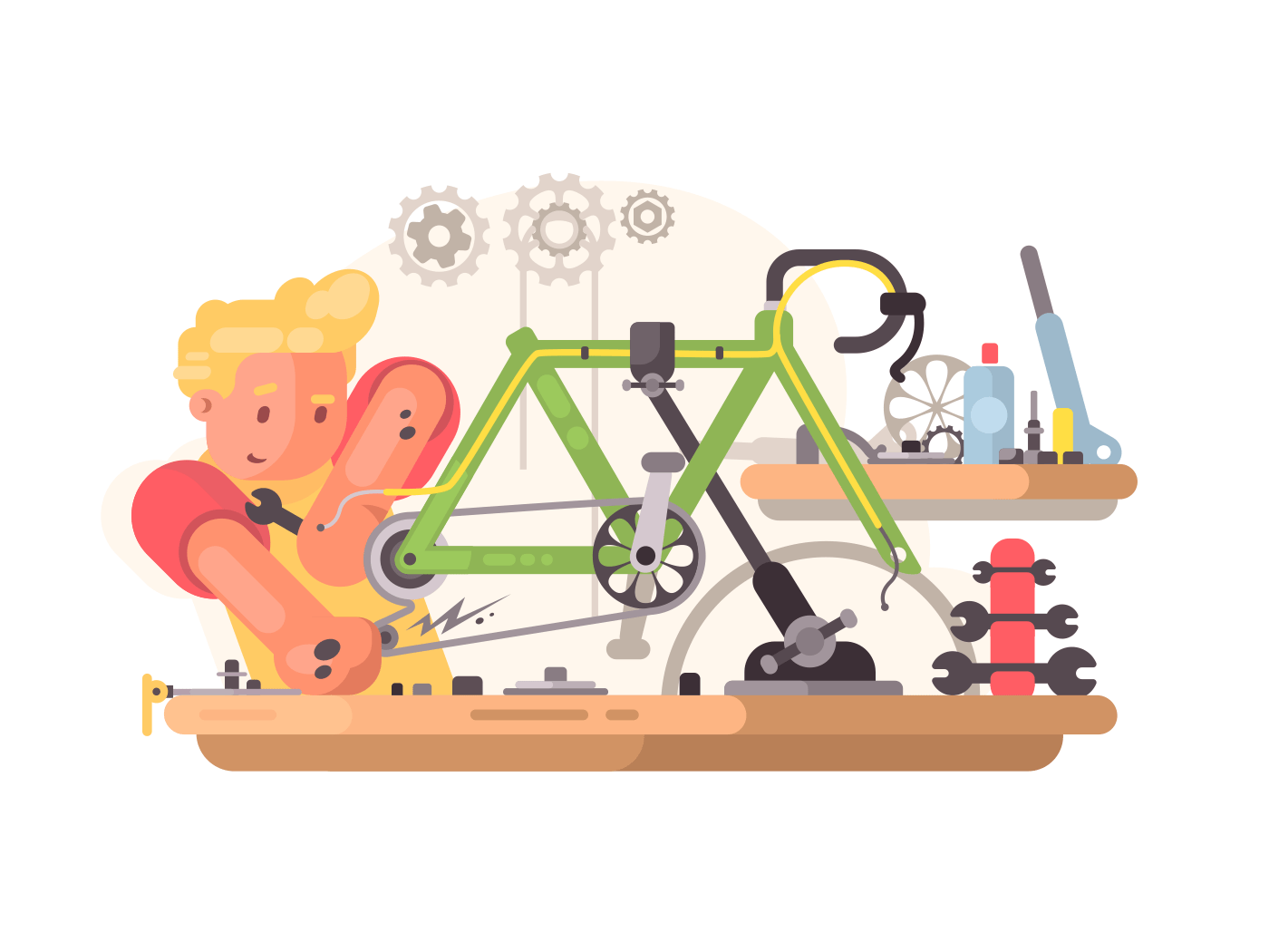Bicycle repair illustration Kit8