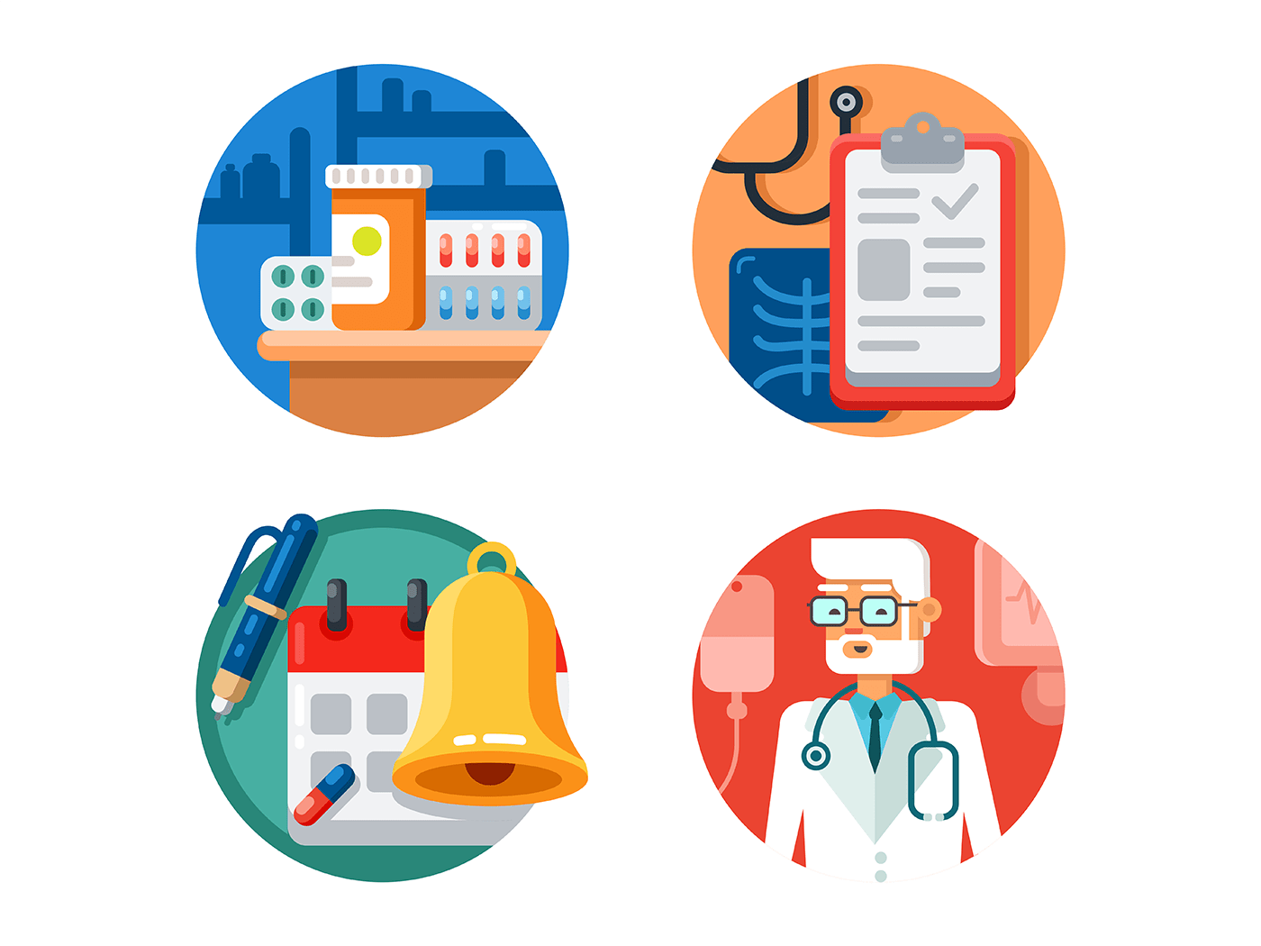 Medical treatment icons Kit8