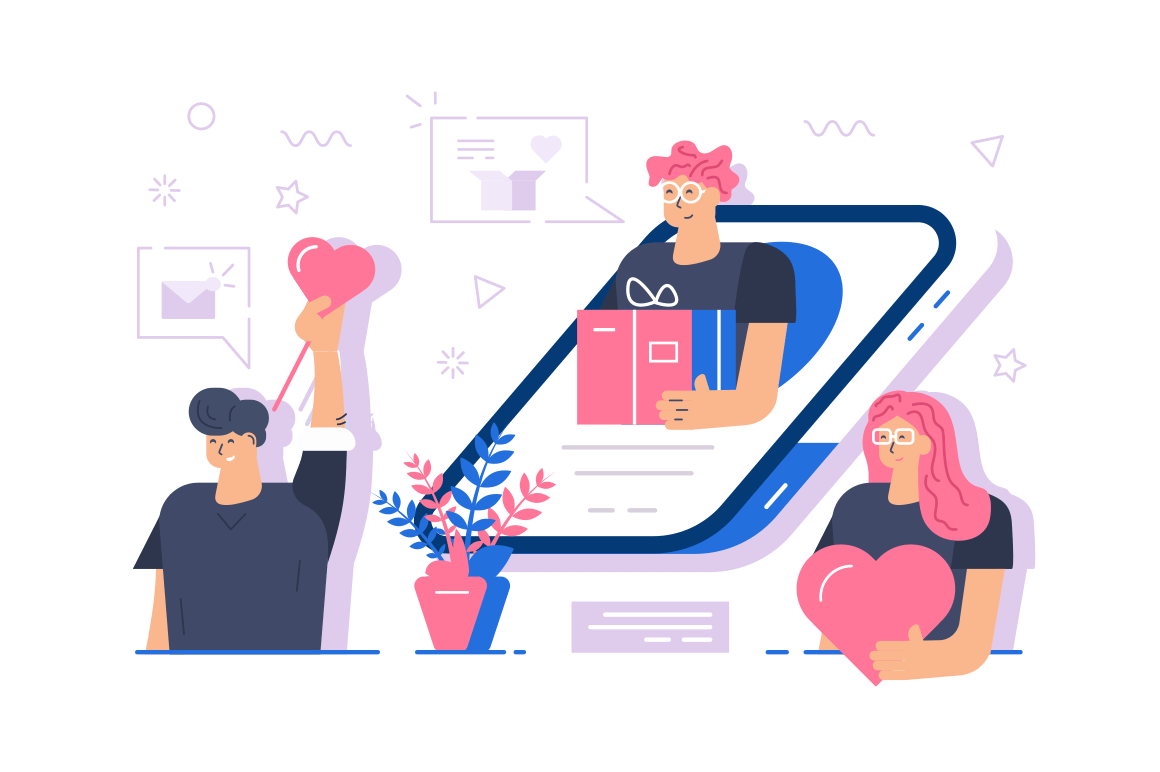 Online gifts service Beautiful design assets