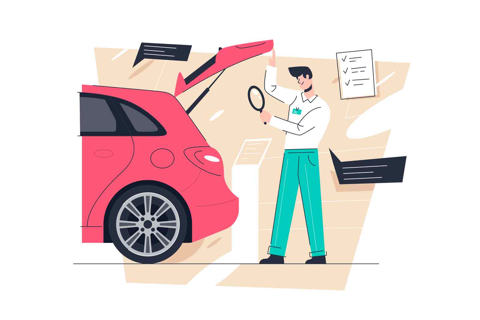 Auto inspection, car diagnostics or garage repair service