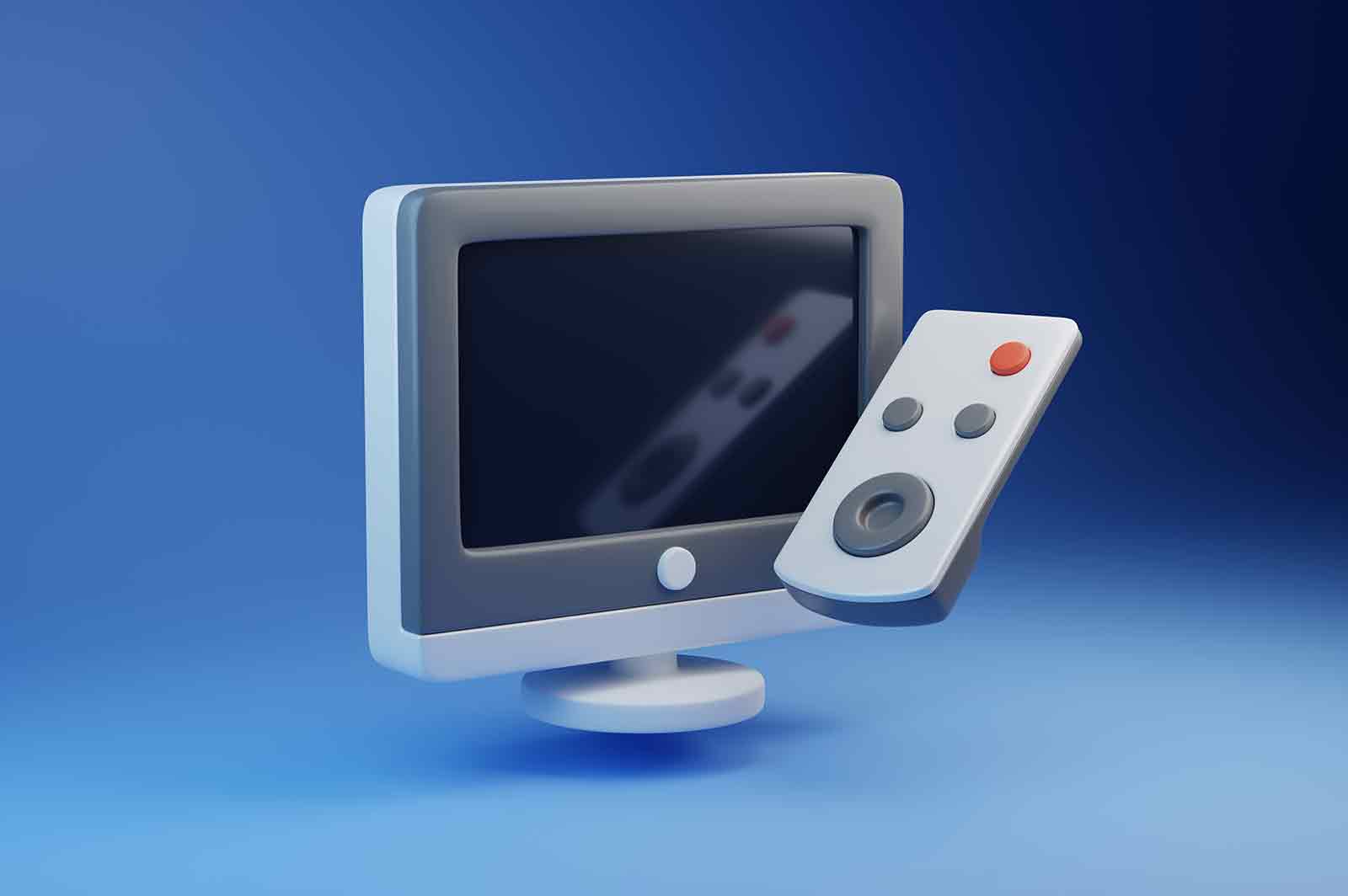 Monitor tv and controller 3D icon