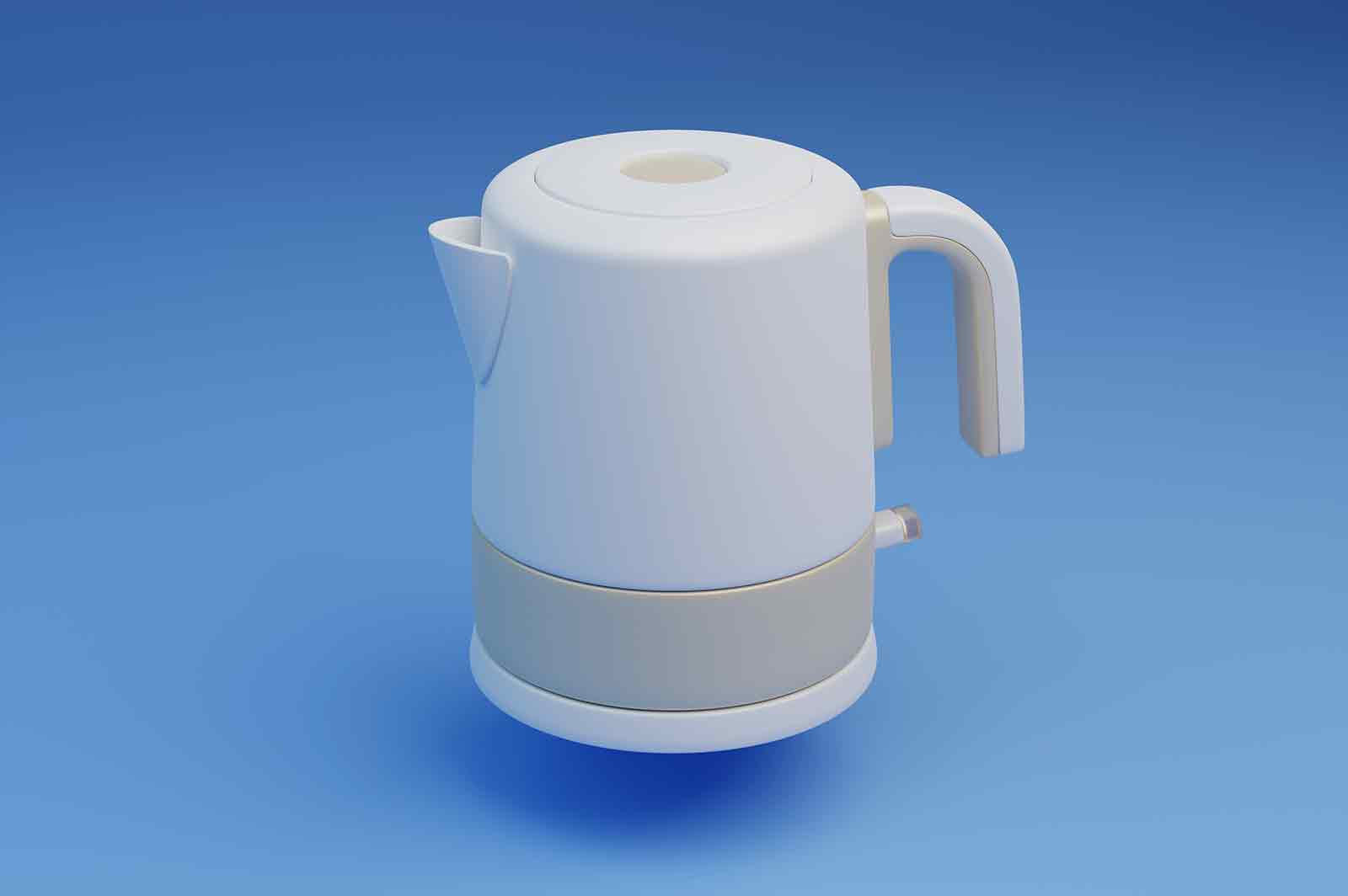 Electric kettle 3d rendered illustration 3D