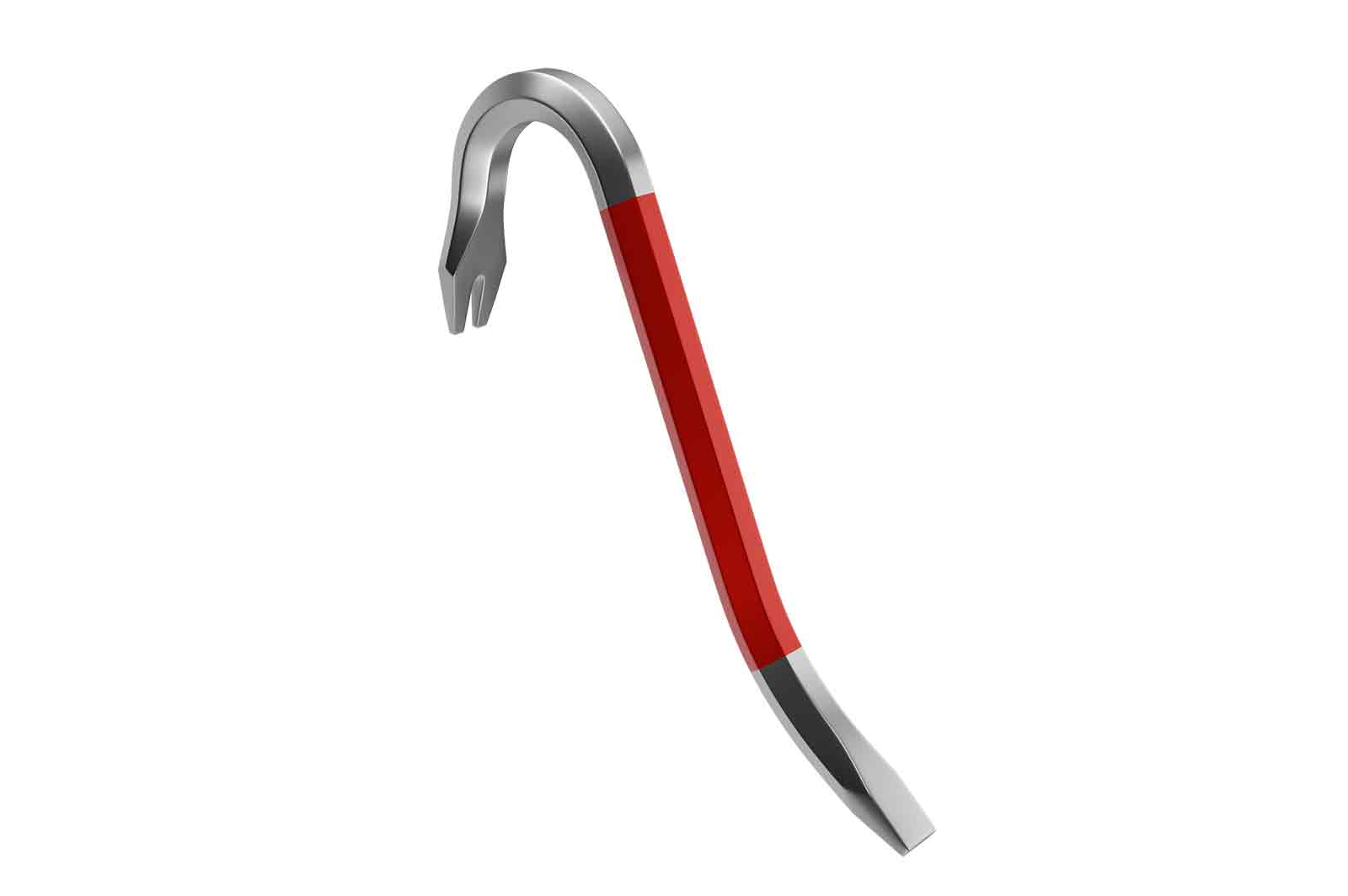 Red and silver crowbar