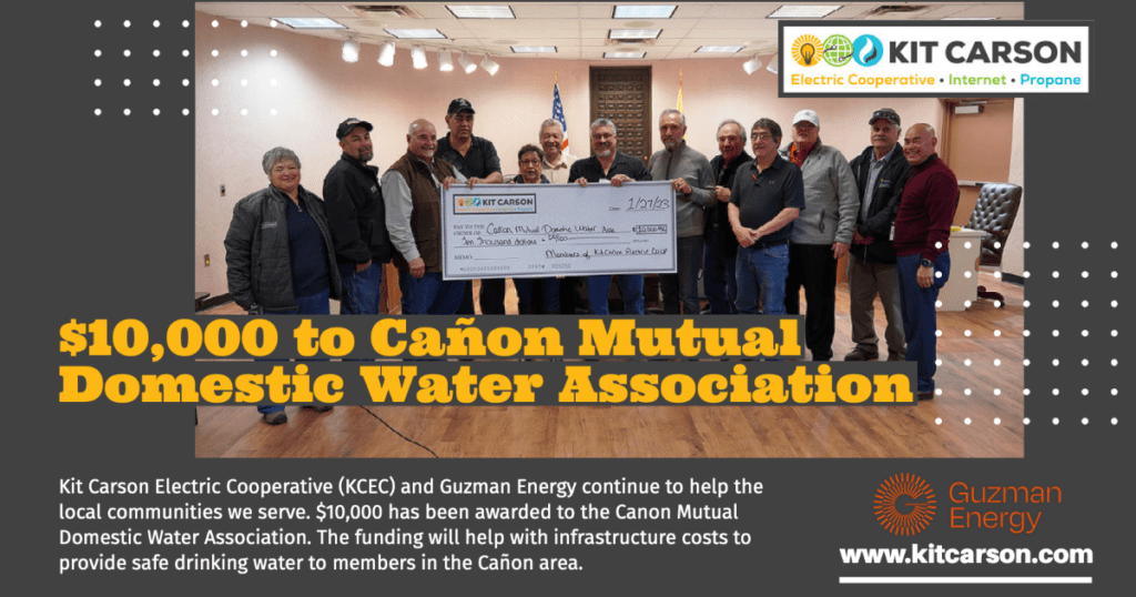 KCEC & Guzman Donates 10,000 to the Cañon Mutual Domestic Water