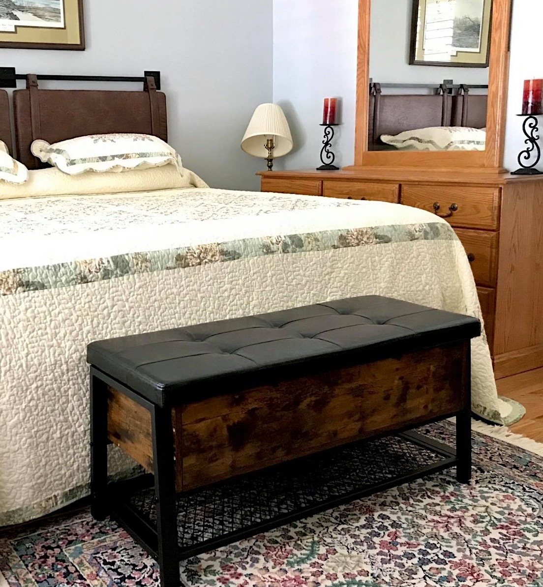 VASAGLE Industrial Storage Bench, Shoe Bench, and Bed End Stool REAL