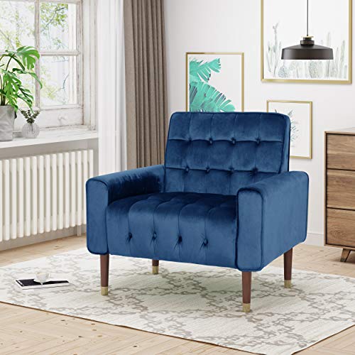 Christopher Knight Home Betsy Modern Glam Velvet Armchair, Blue