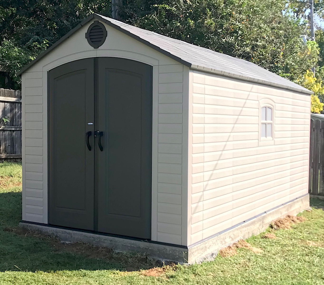 Lifetime 60075 8 x 15 Ft. Outdoor Storage Shed, Desert Sand REAL DECORS