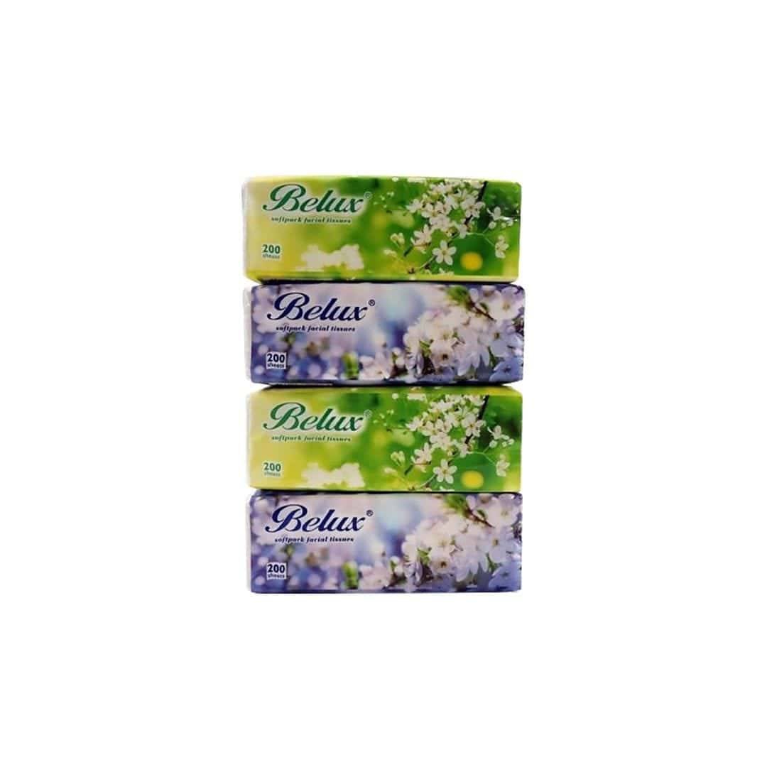 BELUX Facial Tissue Soft Pack (200's x 4 Packs x 12 Packets) Kitchen 711